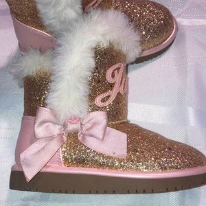 Glittery Pink Juicy Couture Lil’ Windsor Boots Size 8